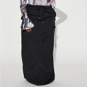 Black Cargo Maxi Skirt